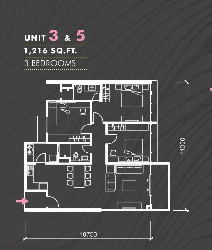 Marina Residence 2 Type B floor plan