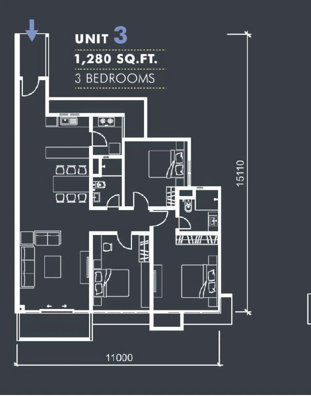 Marina Residence 2 Type C floor plan