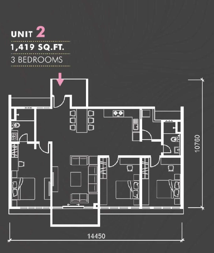 Marina Residence 2 Type D floor plan