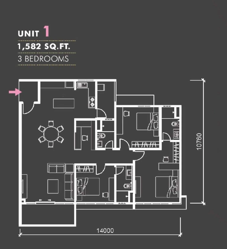 Marina Residence 2 Type E floor plan