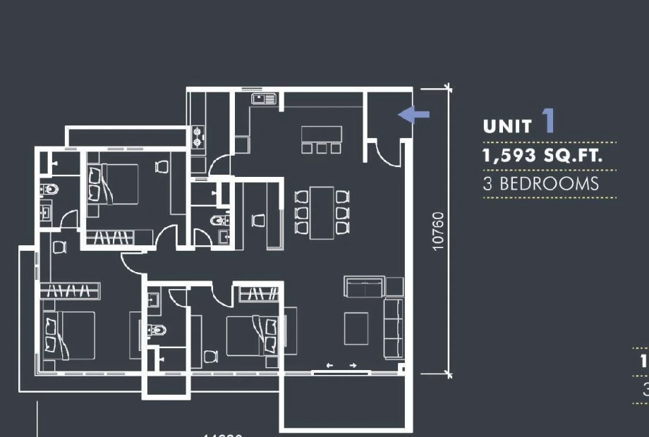 Marina Residence 2 Type F floor plan