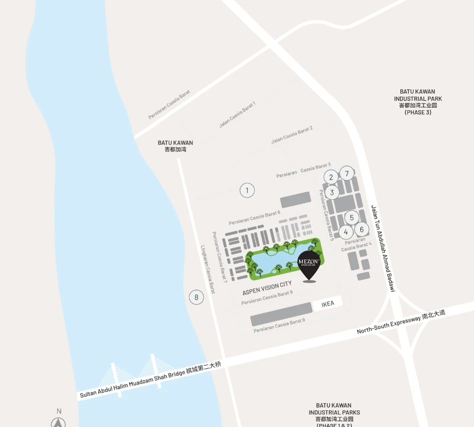 Mezon @ Park Enclave location map within Aspen Vision City