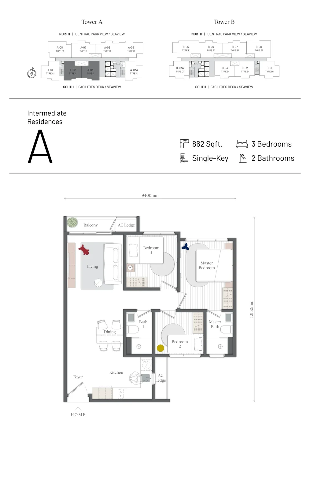 Mezon Park Enclave Type C1 (Type A) floor plan