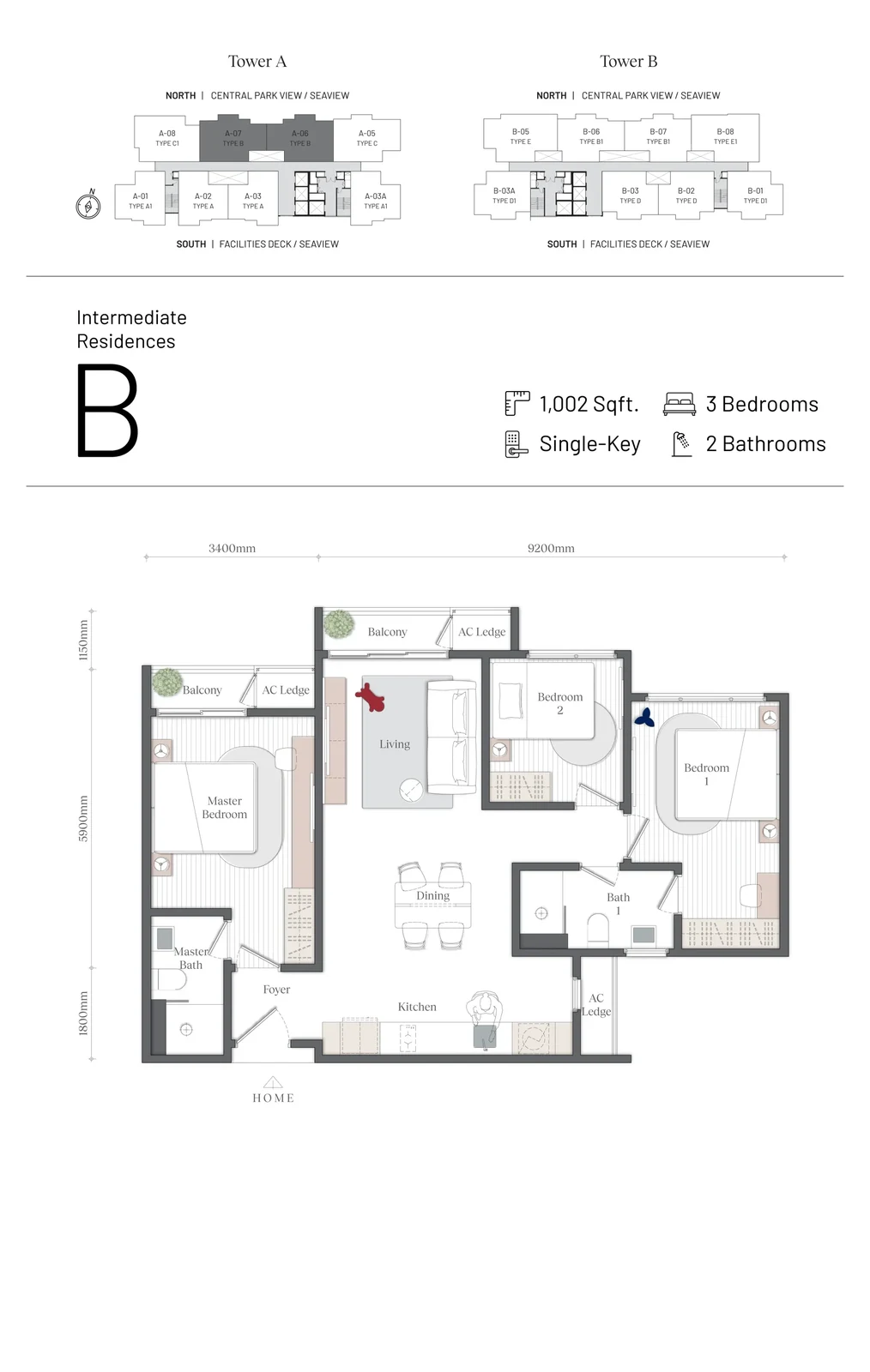 Mezon Park Enclave Type C1 (Type B) floor plan
