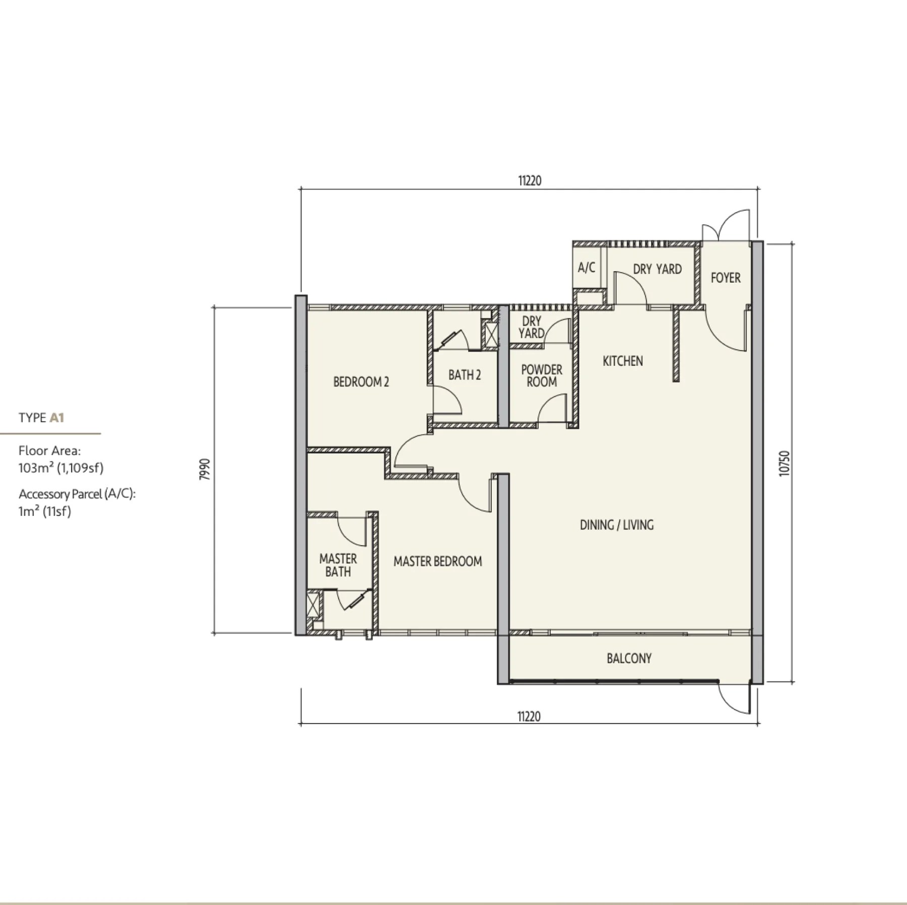 Mezzo Type A1 floor plan