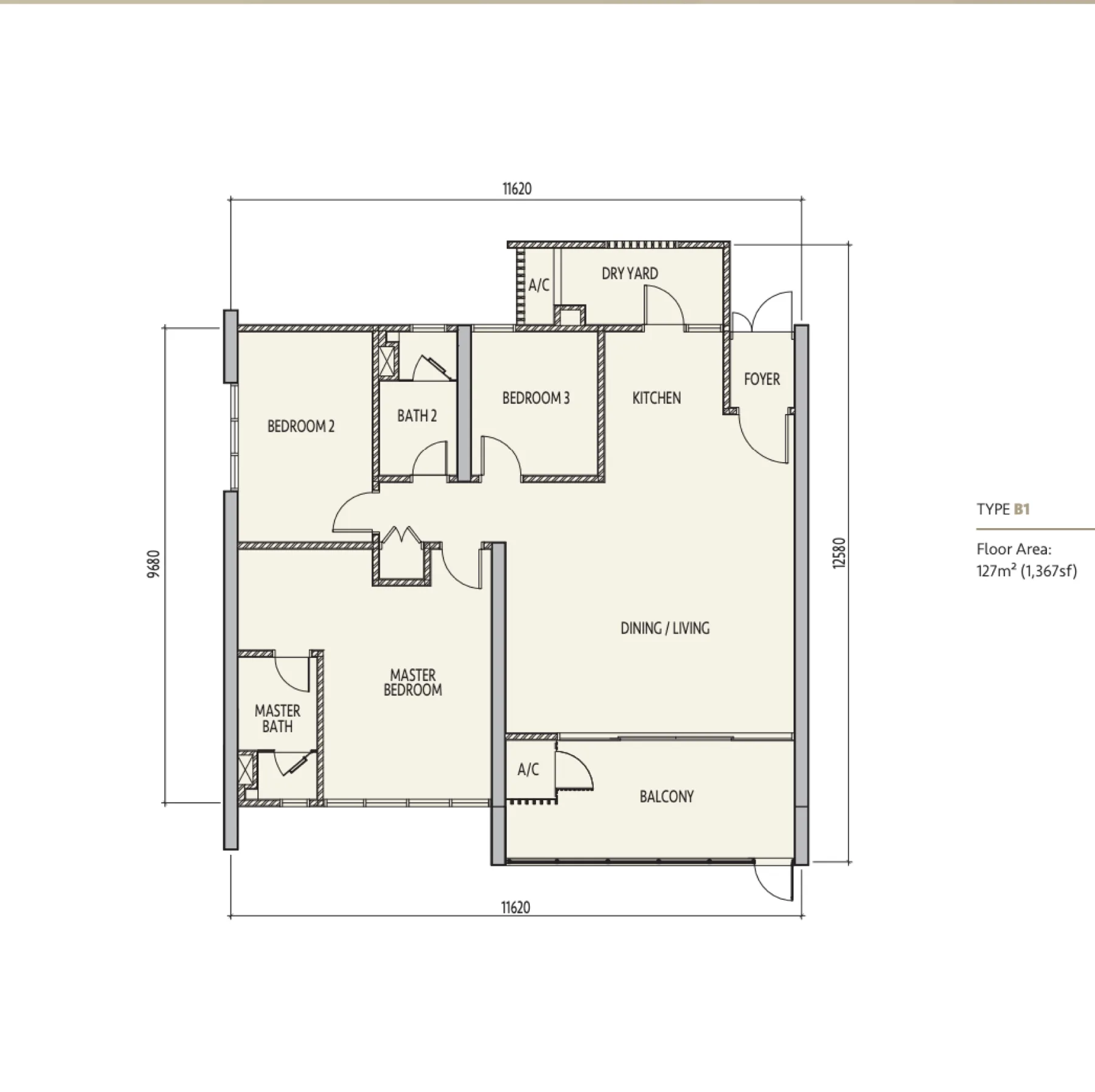 Mezzo Type B1 floor plan