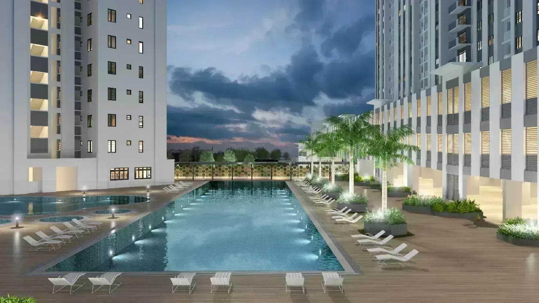 Montview Residences Olympic-length main pool and pool deck artist impression