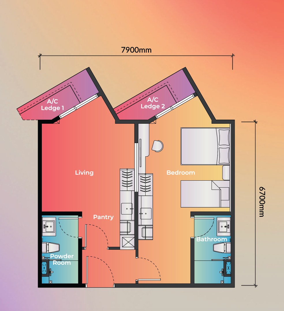 Noordinz Suites Type B floor plan
