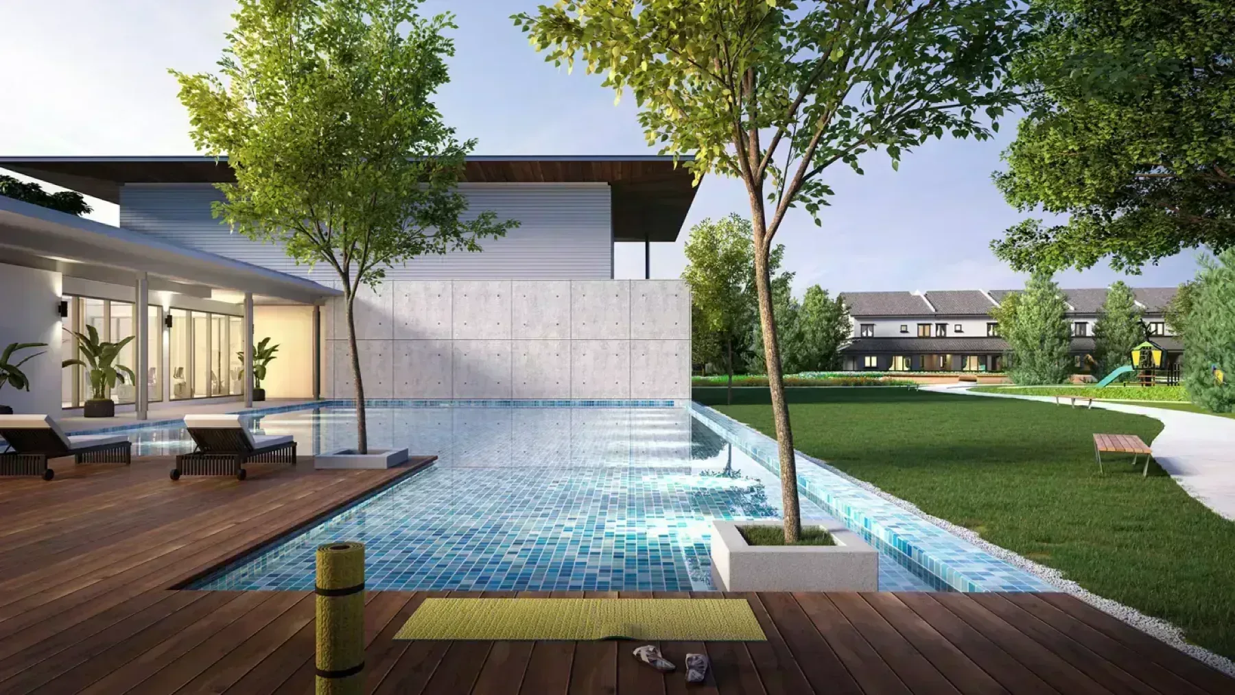 Olive Grove Bercham Ipoh clubhouse swimming pool deck