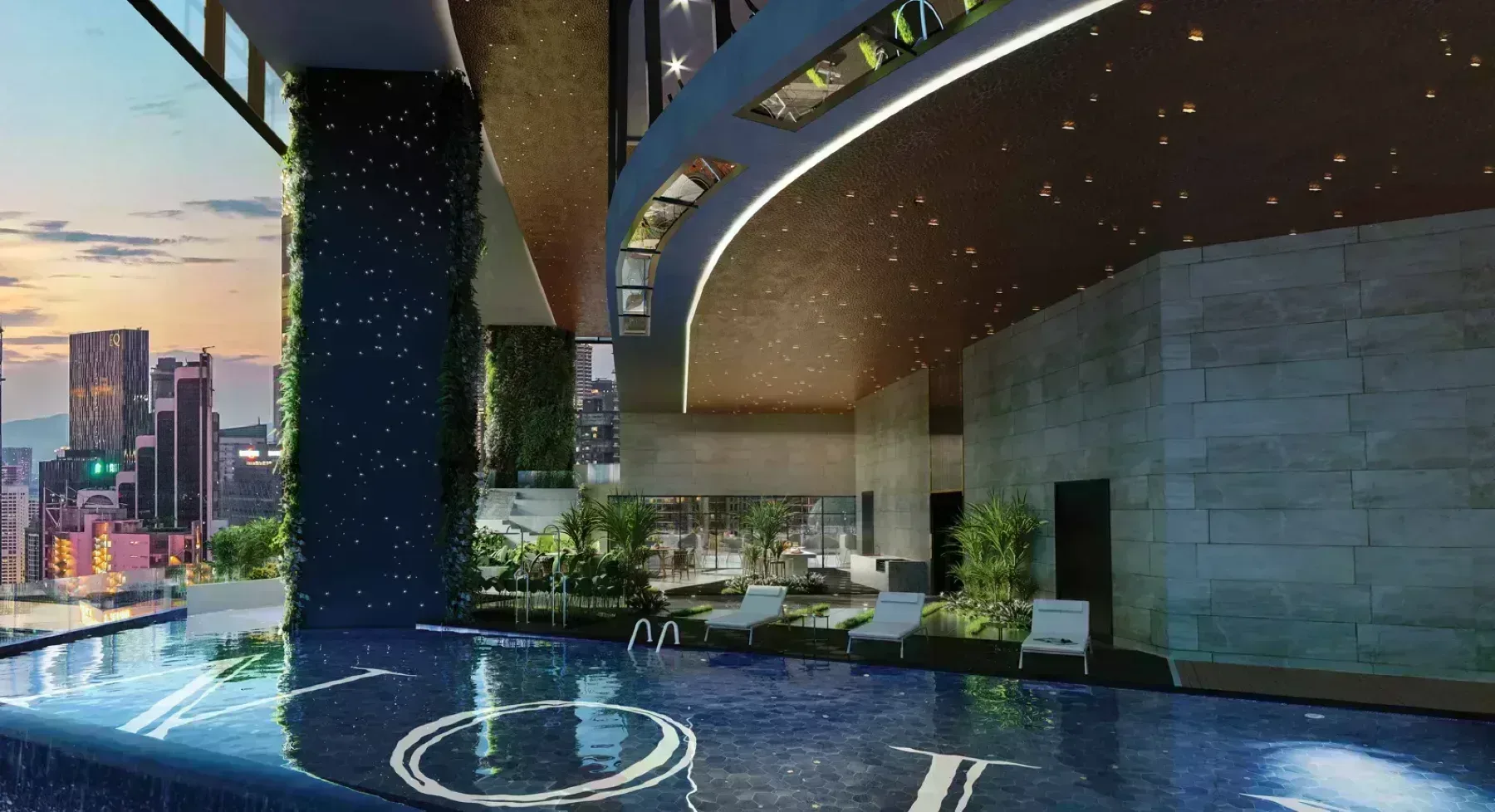 Orion Residence infinity lap pool overlooking the city