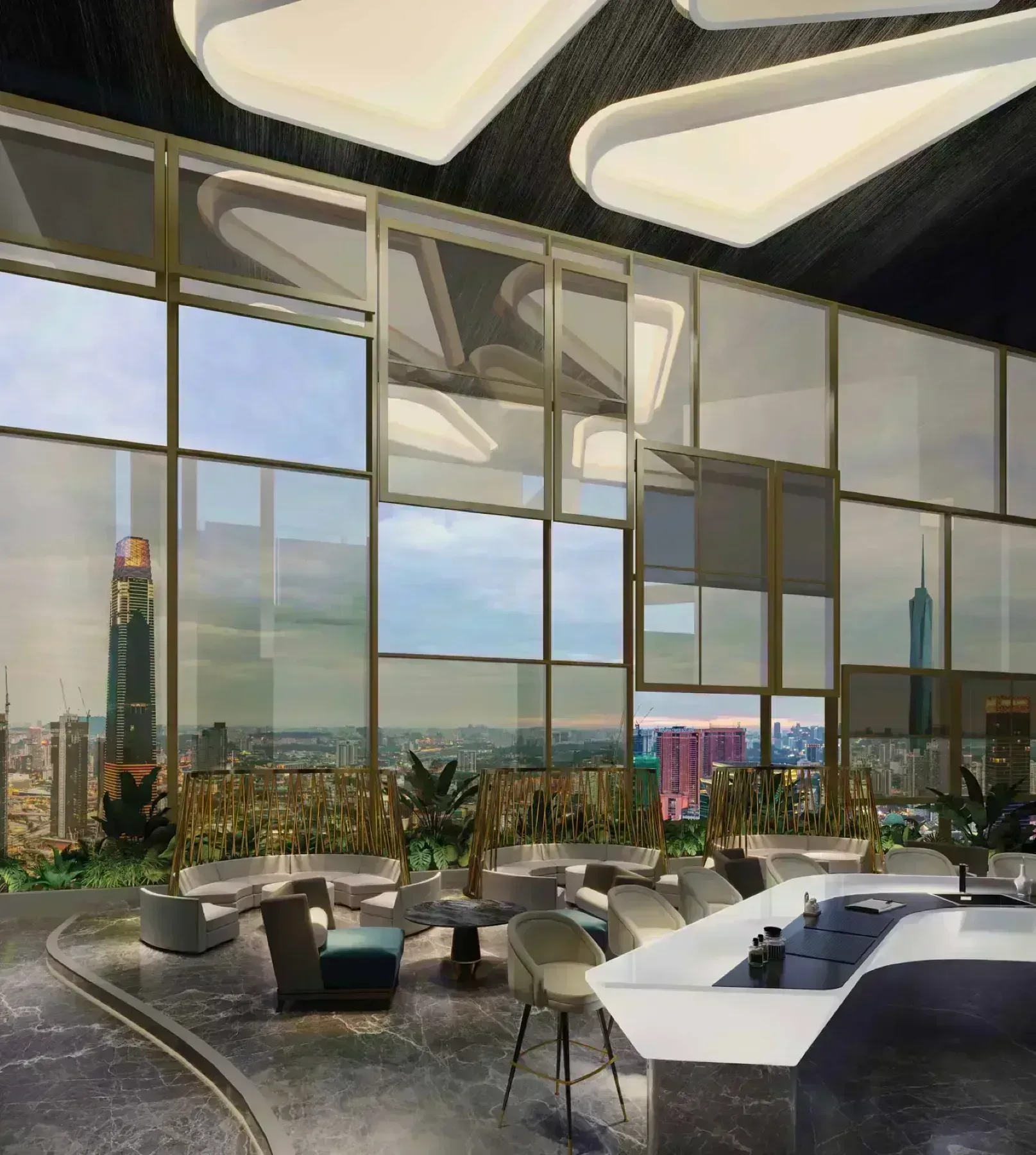Orion Residence sky lounge and dining with city views