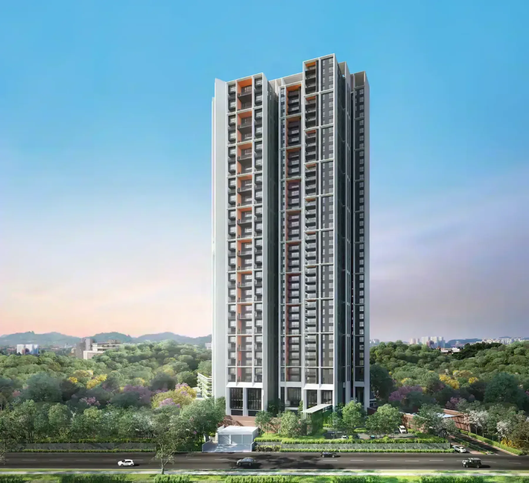 Papyrus North Kiara twin tower facade