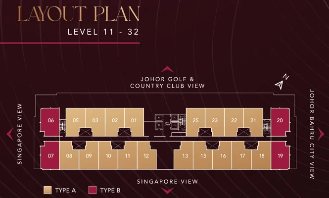 Paragon Signature Suites Floor Plan (Levels 11-32) floor plan