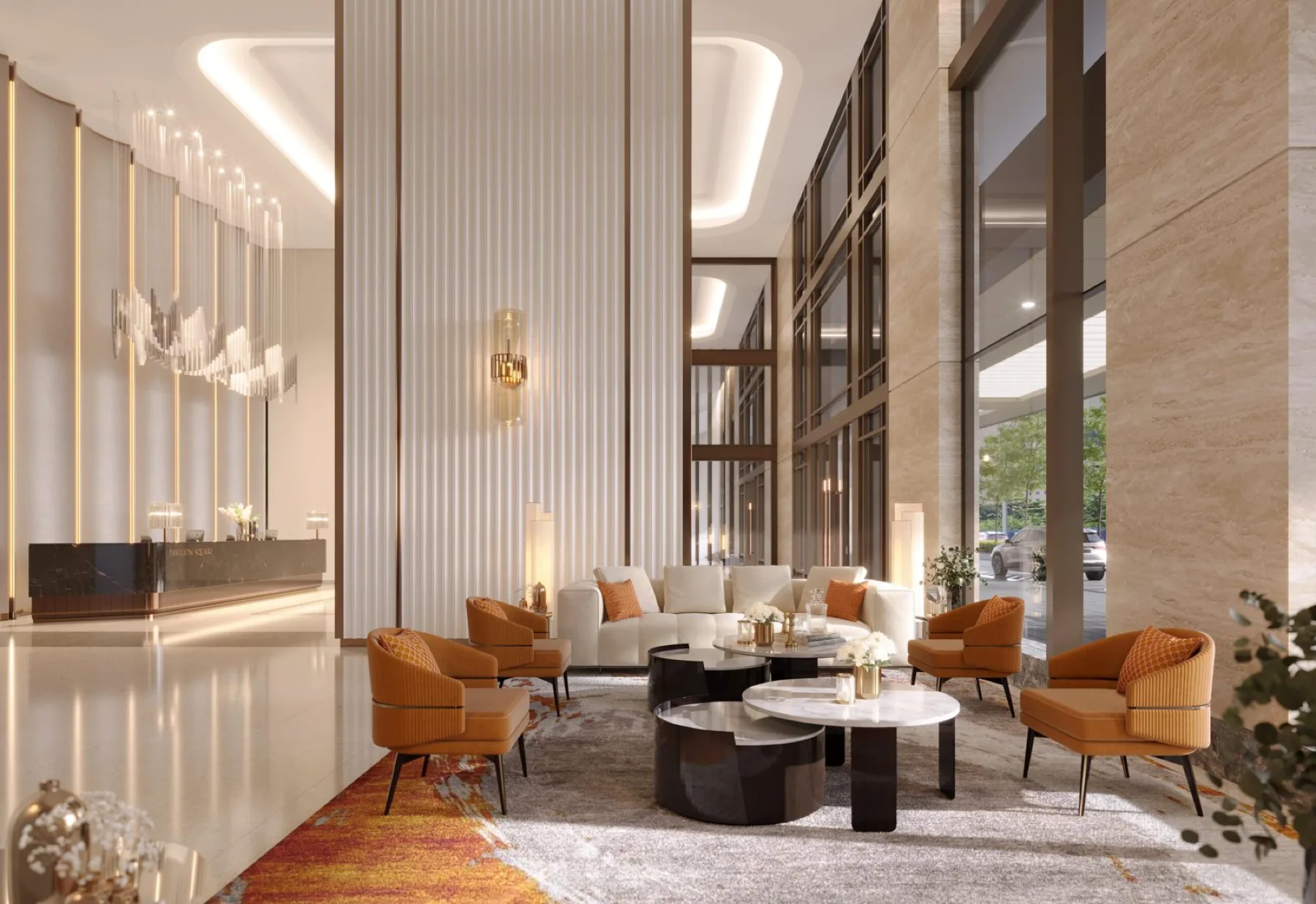 pavilion square grand lobby luxury residence