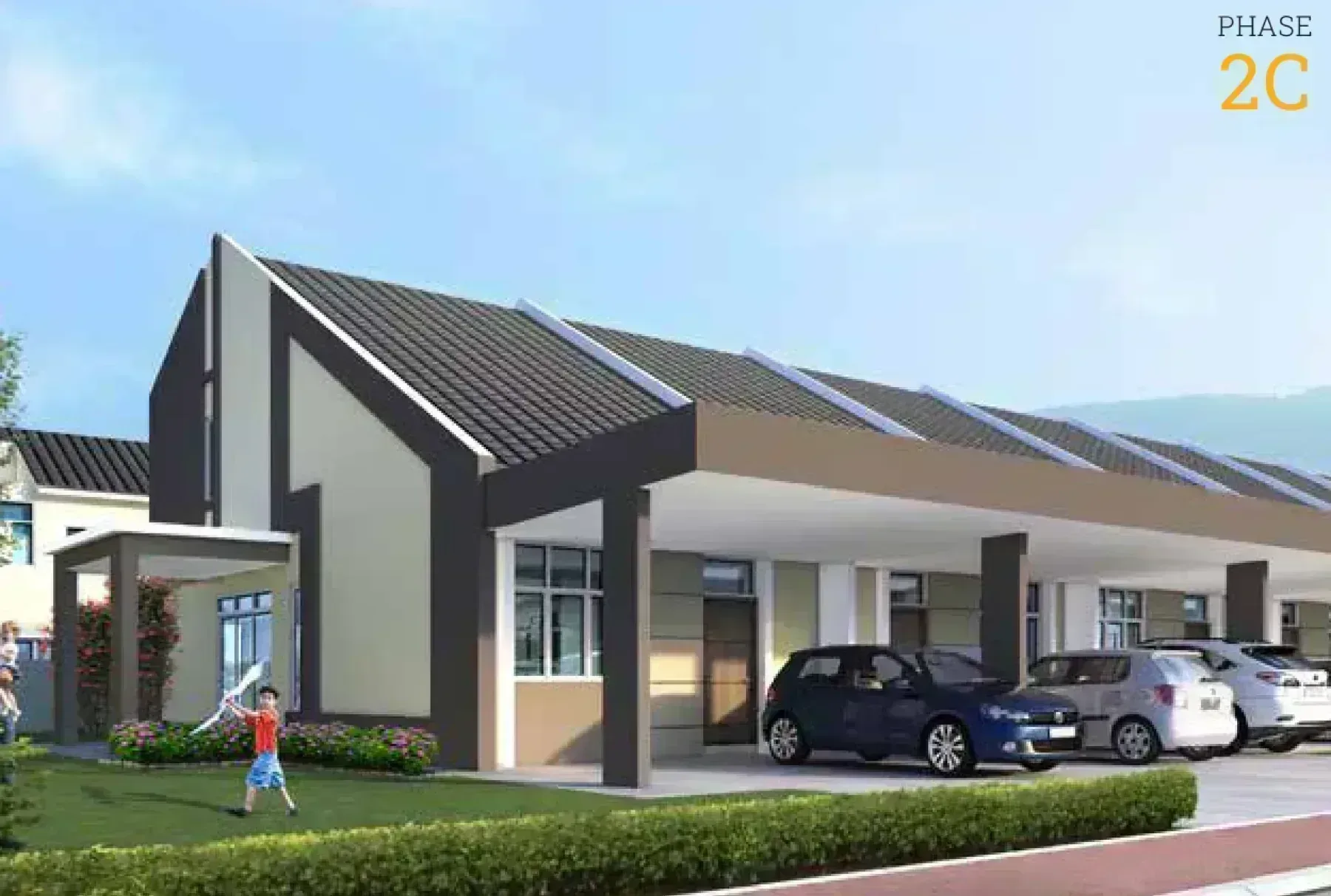 Pearl Garden Ipoh Phase 2C 1.5 storey terrace facade
