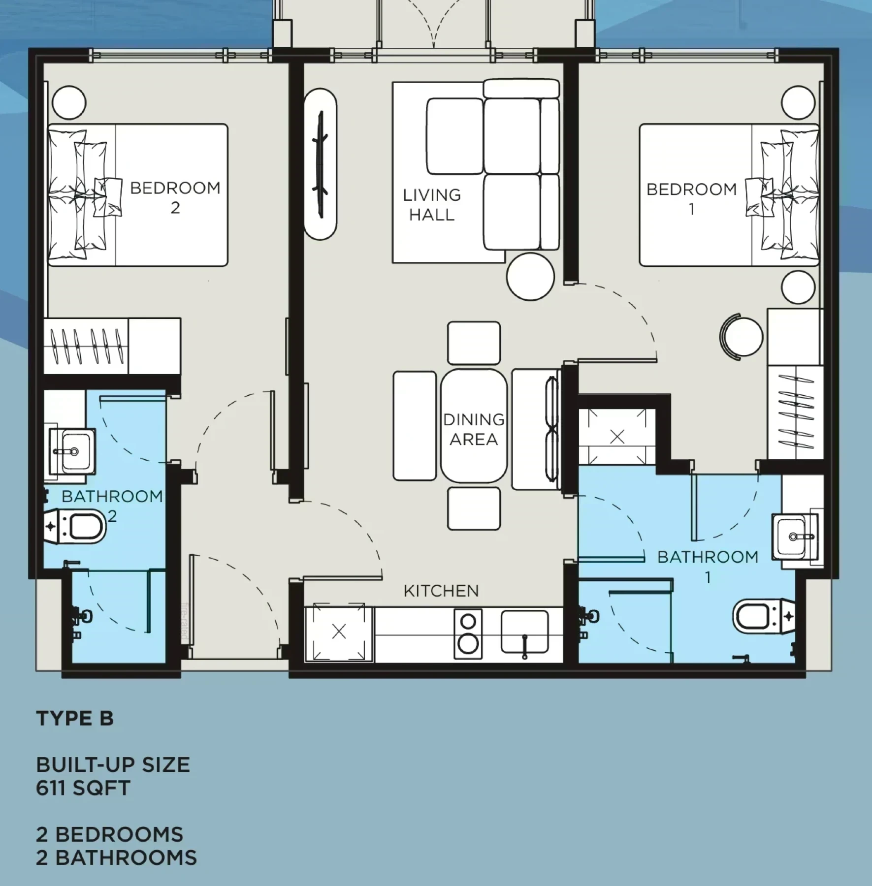 Q Suites @ Jesselton Quay Type B floor plan