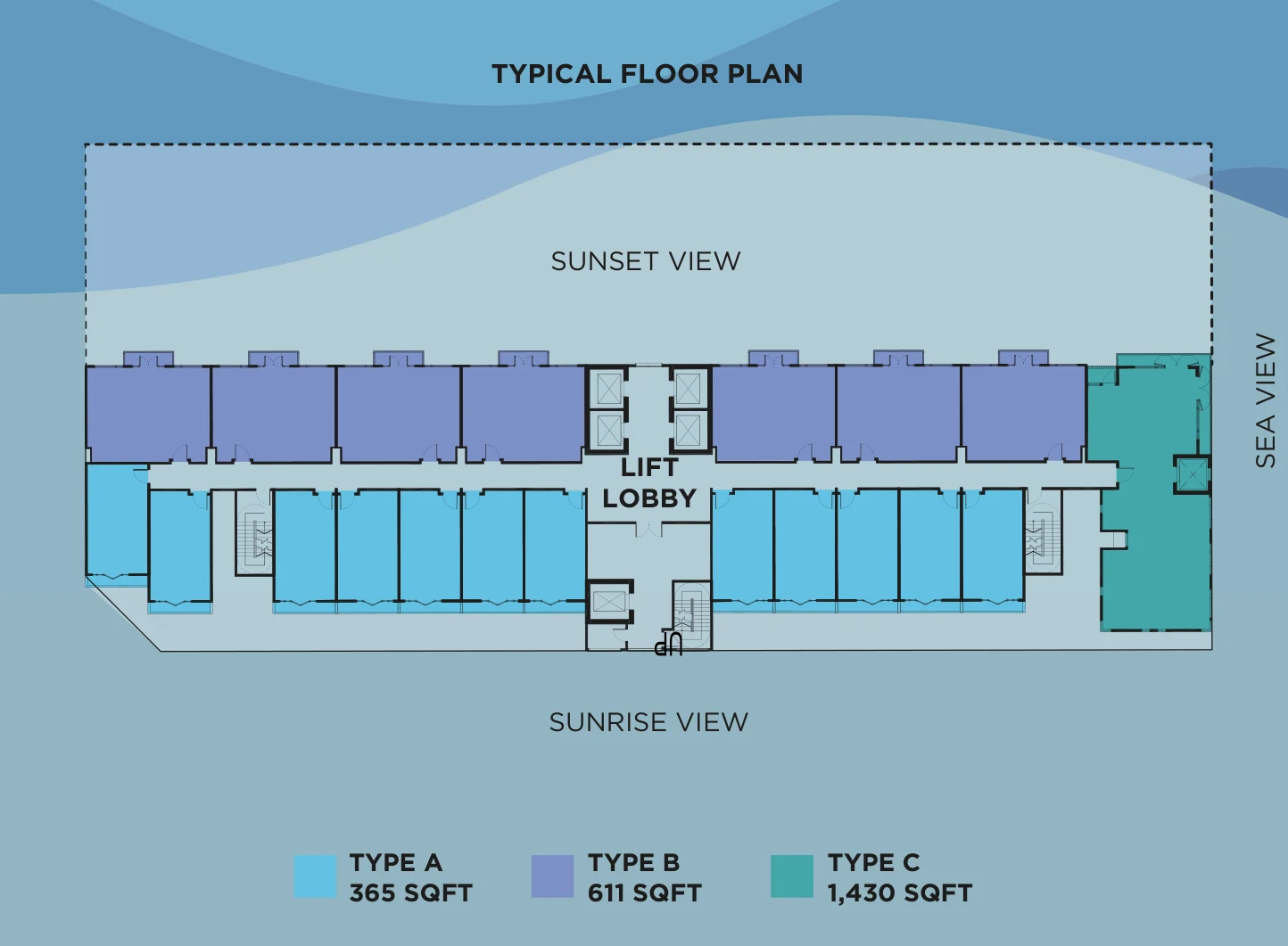 Q Suites @ Jesselton Quay Type A (Typical Floor) floor plan