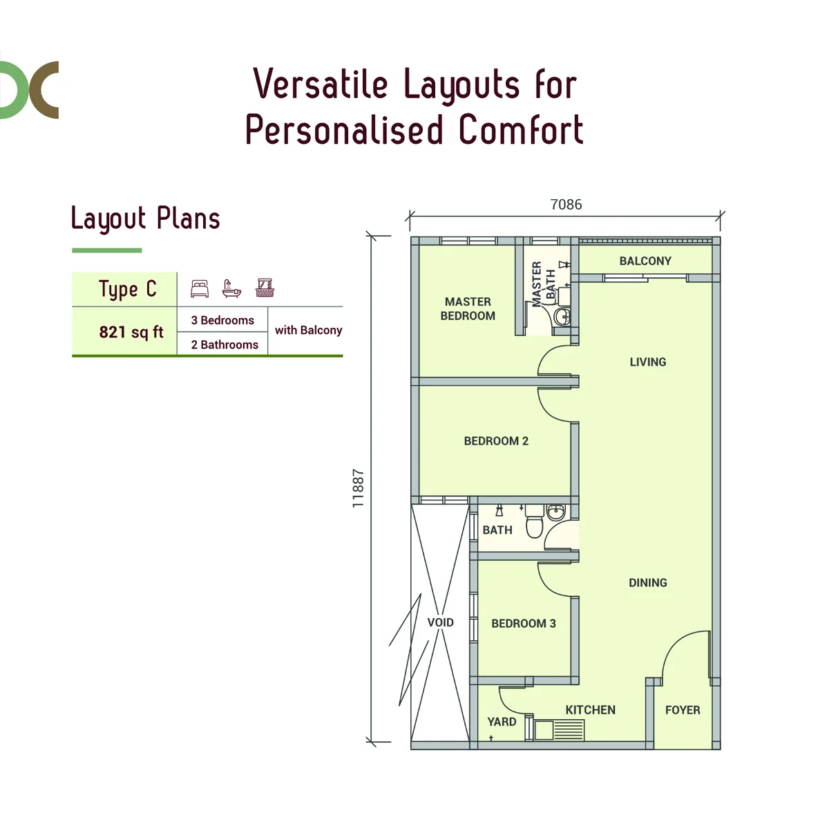 Residensi Meru Jati Type C floor plan