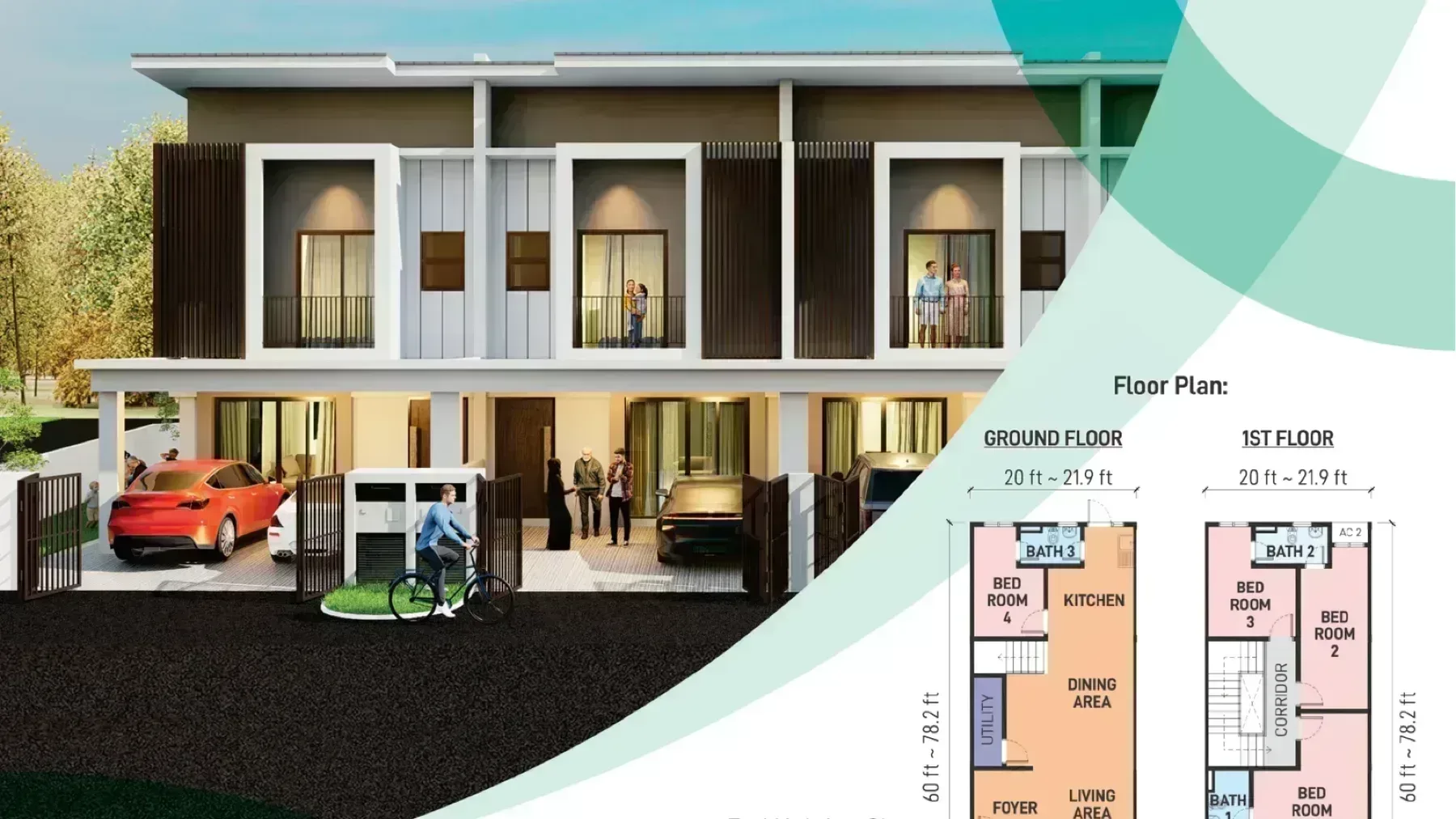 SA Terraces Simpang Ampat front facade with car porch and folding gate