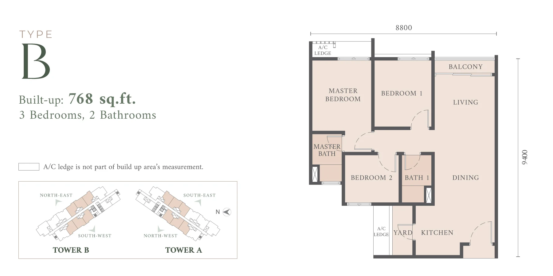 SCP Westfield Residences Type B floor plan
