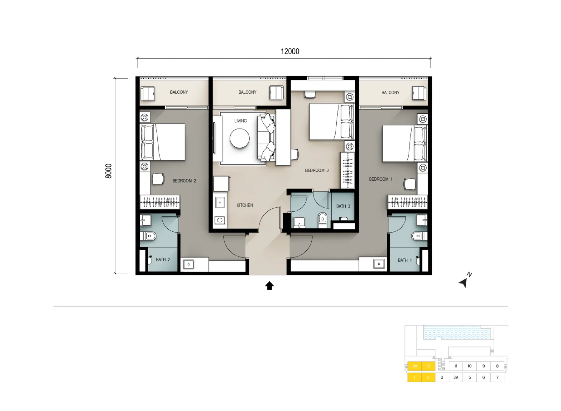 Seiras Residences Type B floor plan