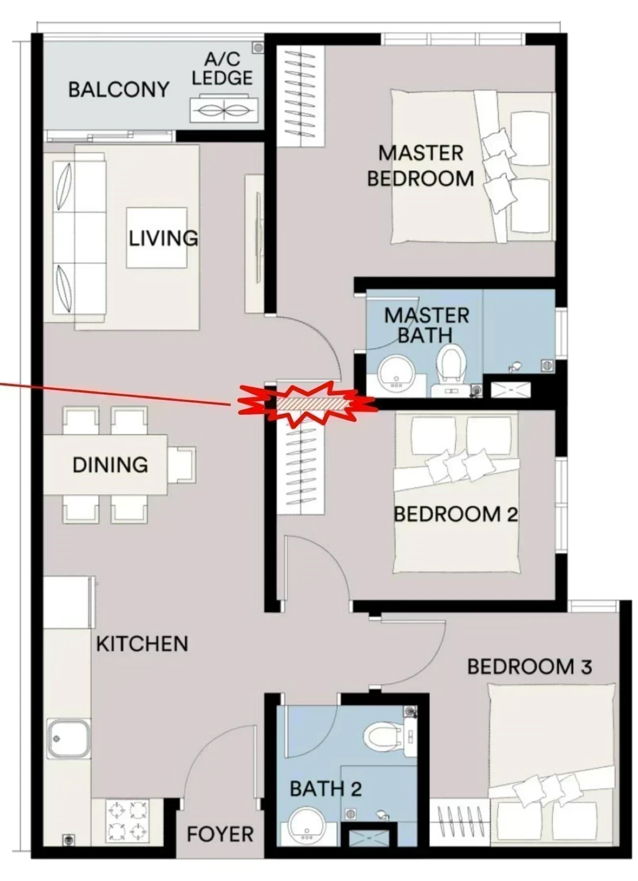 Sena Residences Type C floor plan