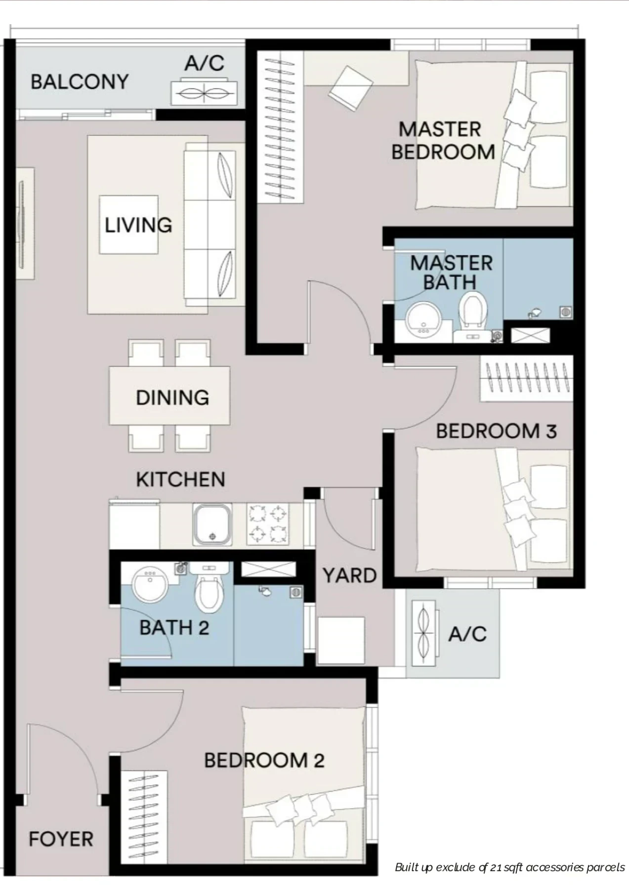 Sena Residences Type E floor plan