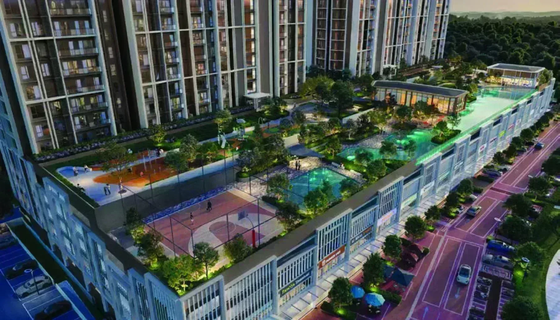 Senna Heights podium facilities aerial view