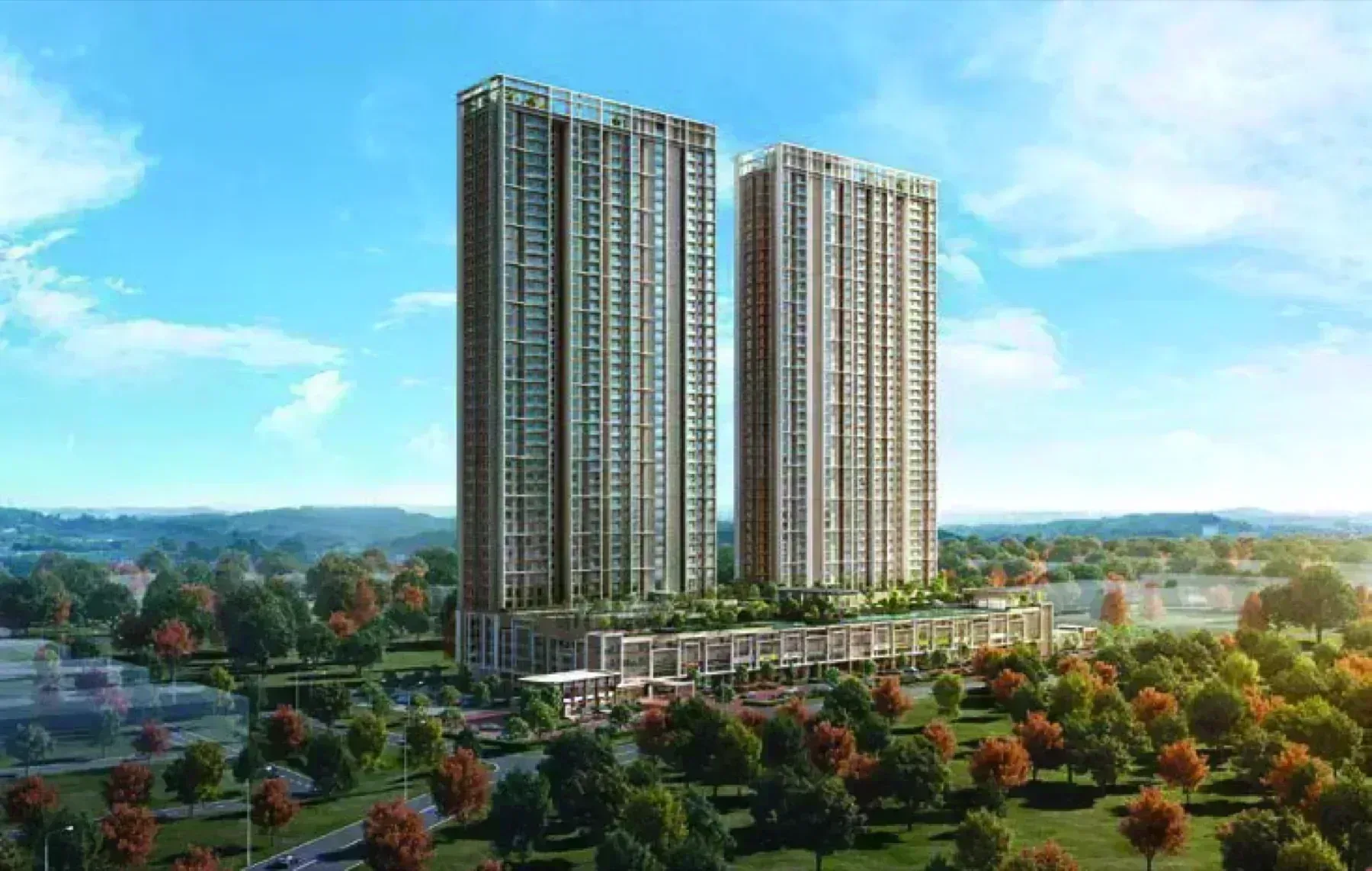 Senna Heights twin towers facade artist impression
