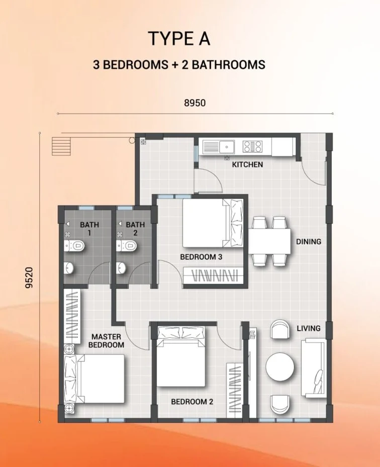 Sentrio Residences 2 Type A floor plan