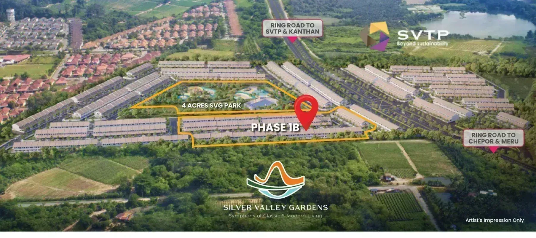Silver Valley Gardens aerial