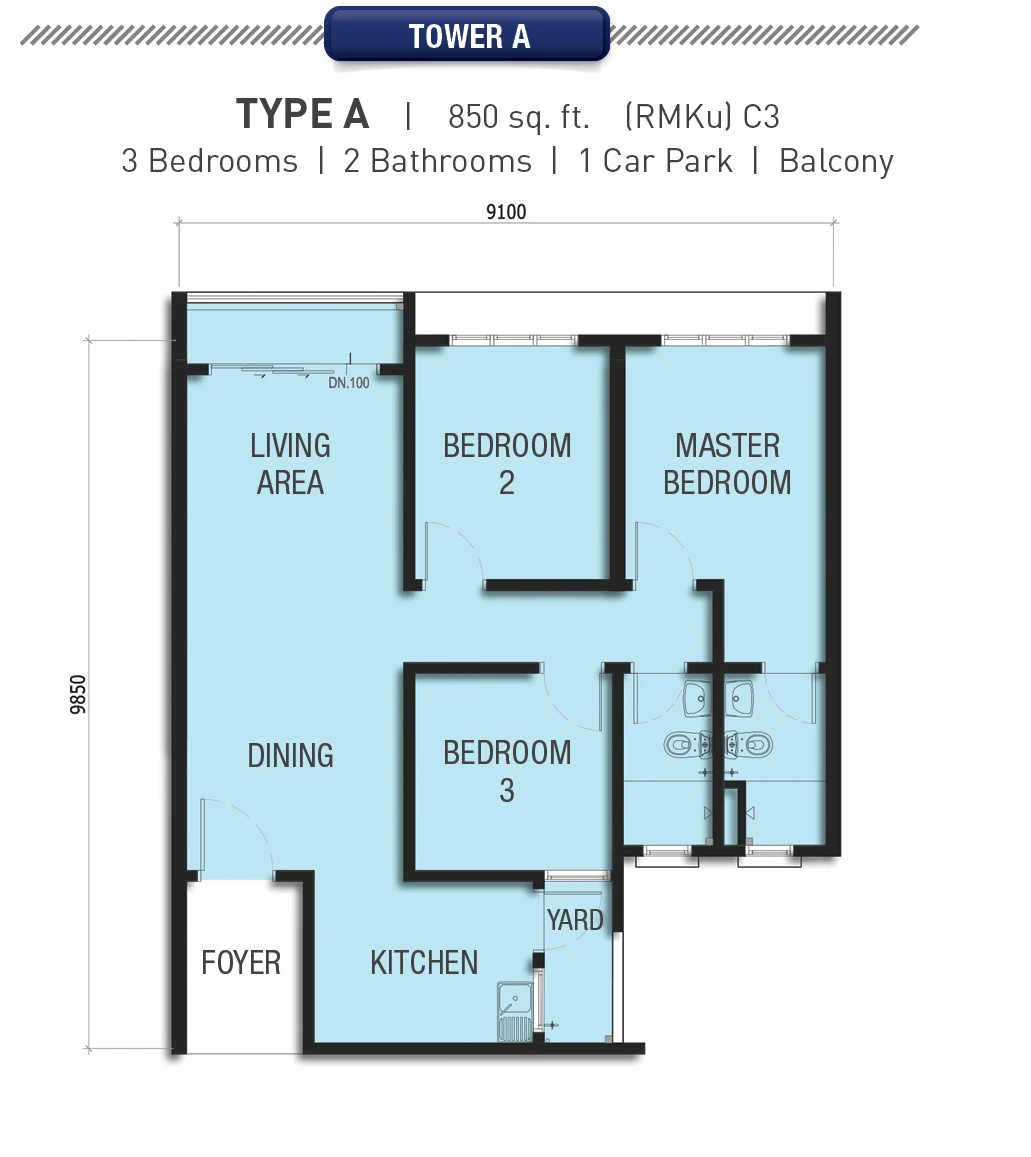 Taman Harmoni Vista Type A floor plan