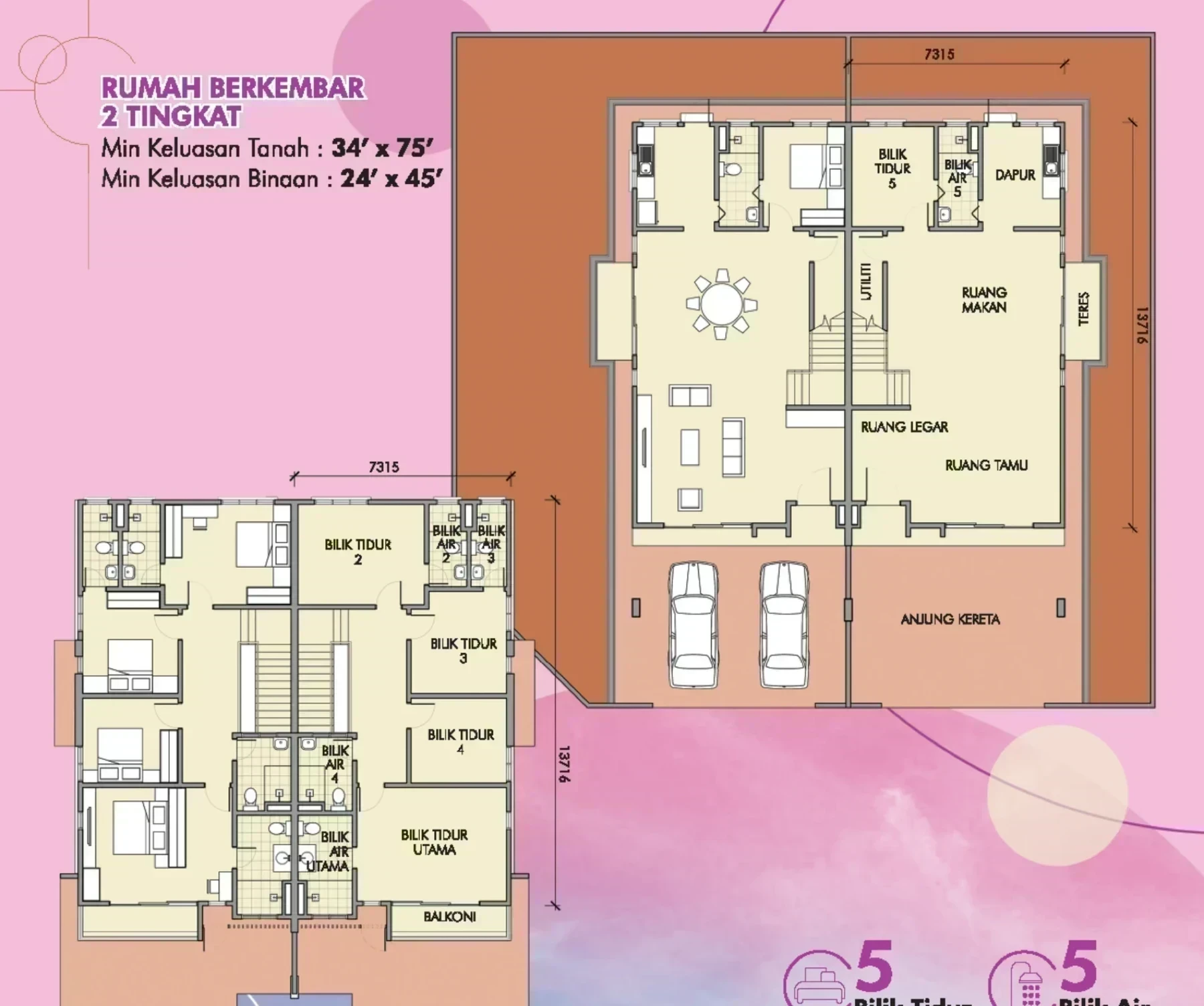 Taman Kerian Putra 2 2-Storey Semi-Detached floor plan