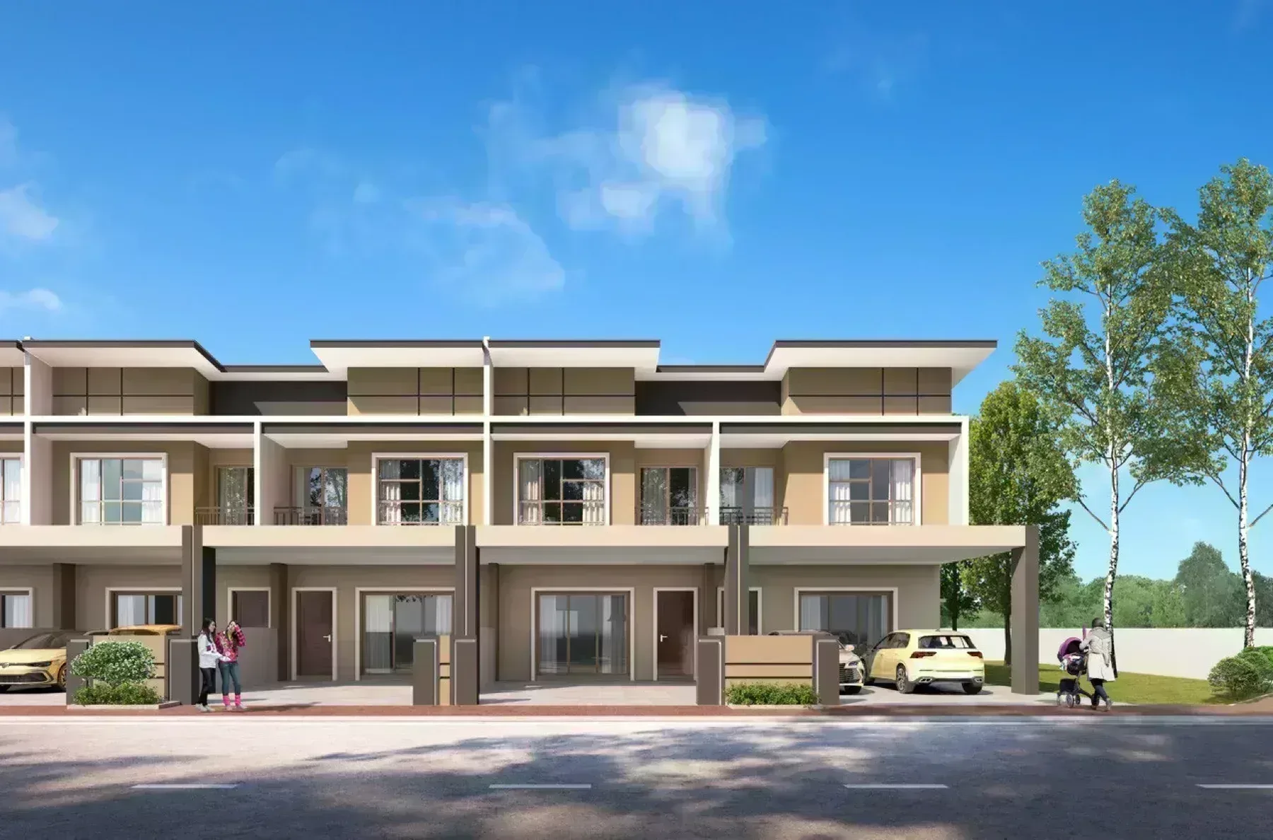 Taman Lapangan Indah double storey terrace facade