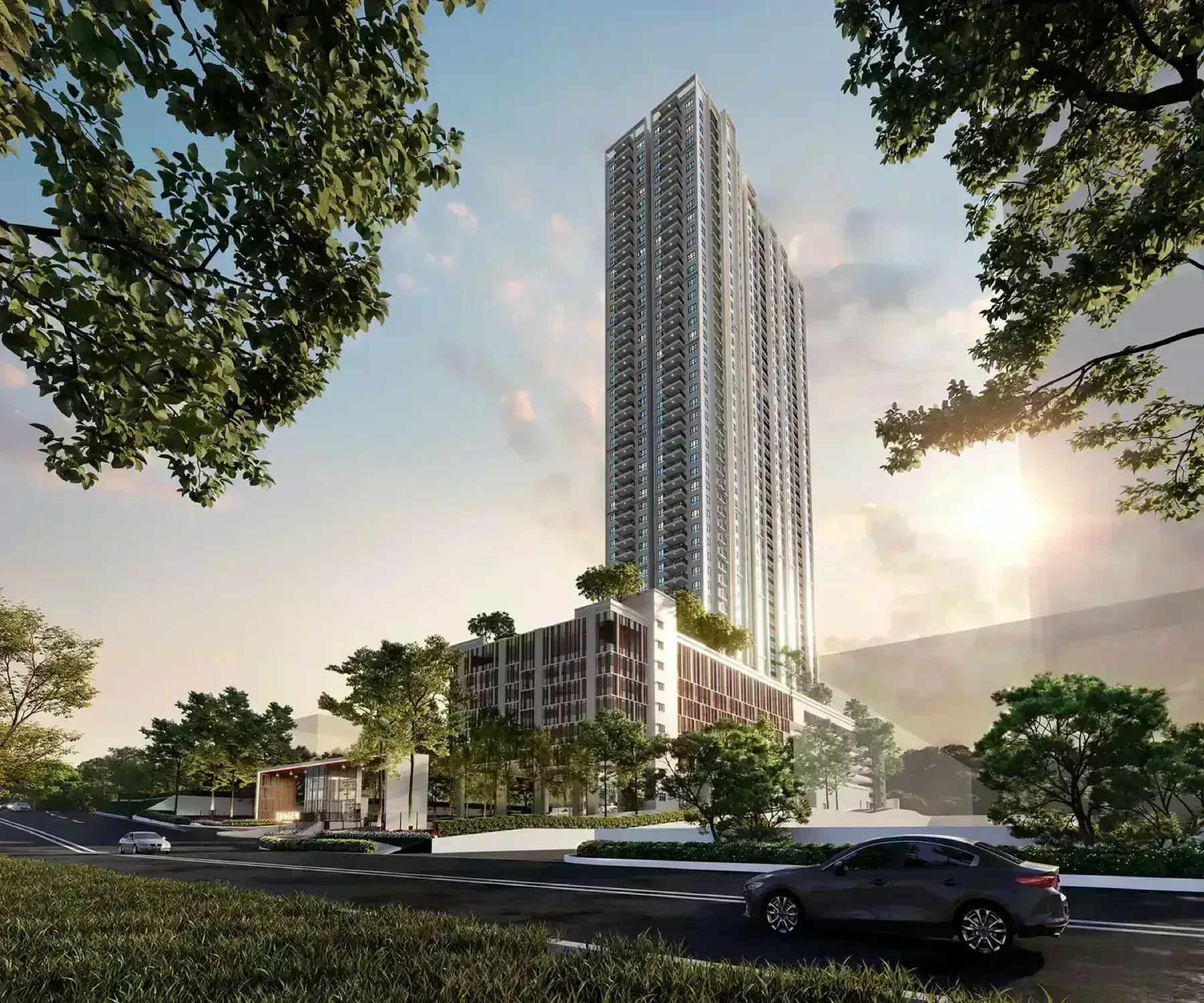 Tangen Residences 49-storey tower facade at North Kiara