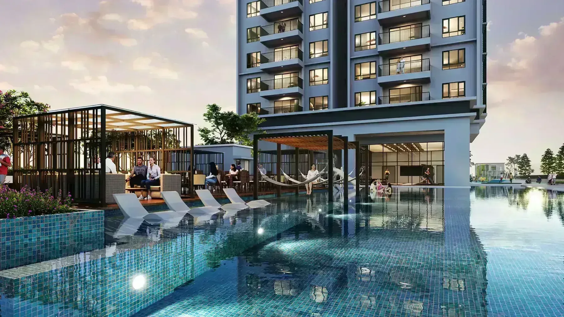 Tangen Residences 50m infinity lap pool on level 7