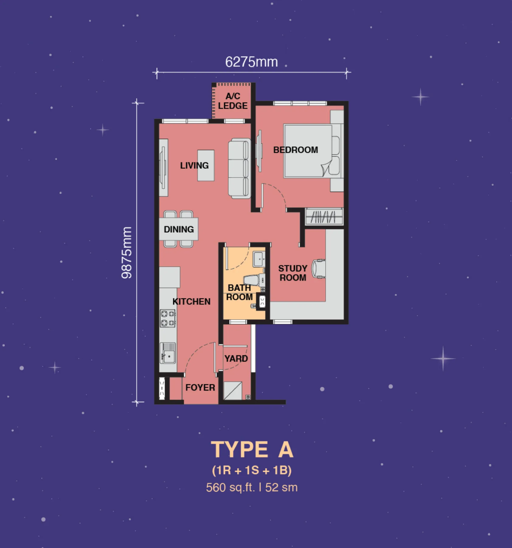 The Asteriaz Type A floor plan