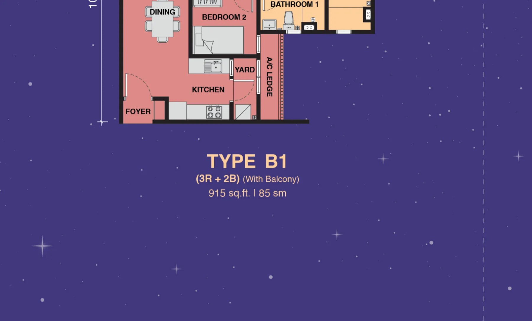 The Asteriaz Type B1 floor plan