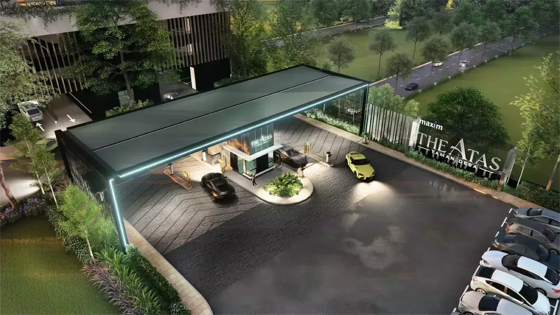 The Atas Taman Desa arrival canopy