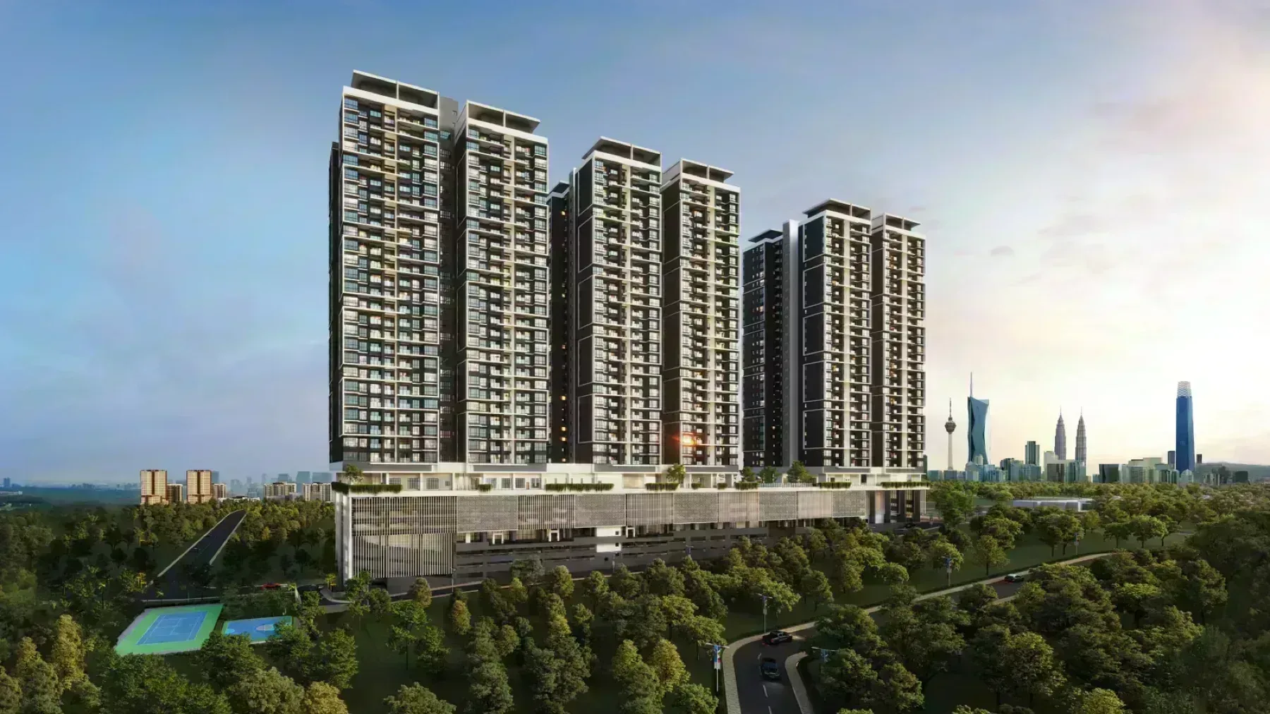 The Atas Taman Desa facade artist impression