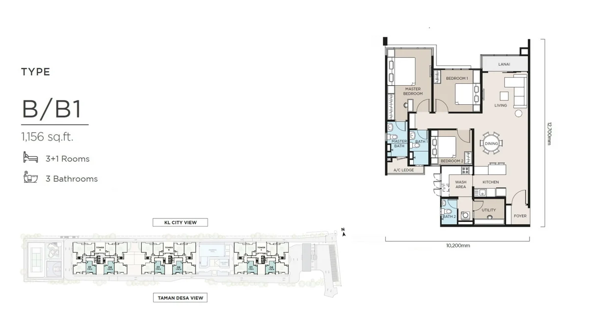 The Atas Type B floor plan