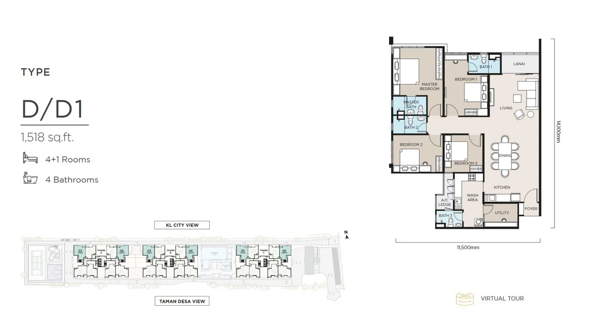 The Atas Type D floor plan