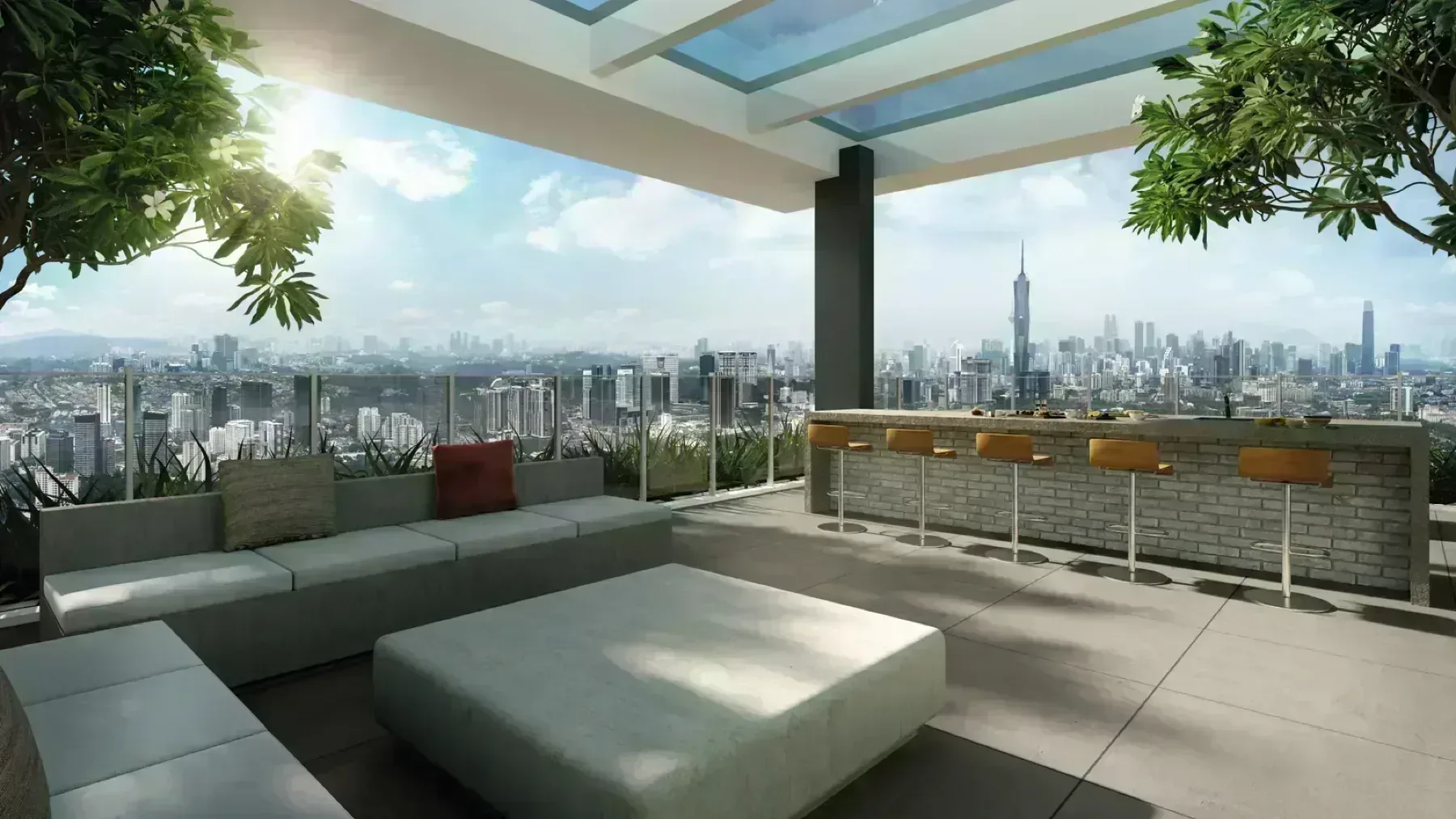 The Atas Taman Desa sky pavilion with KL city view