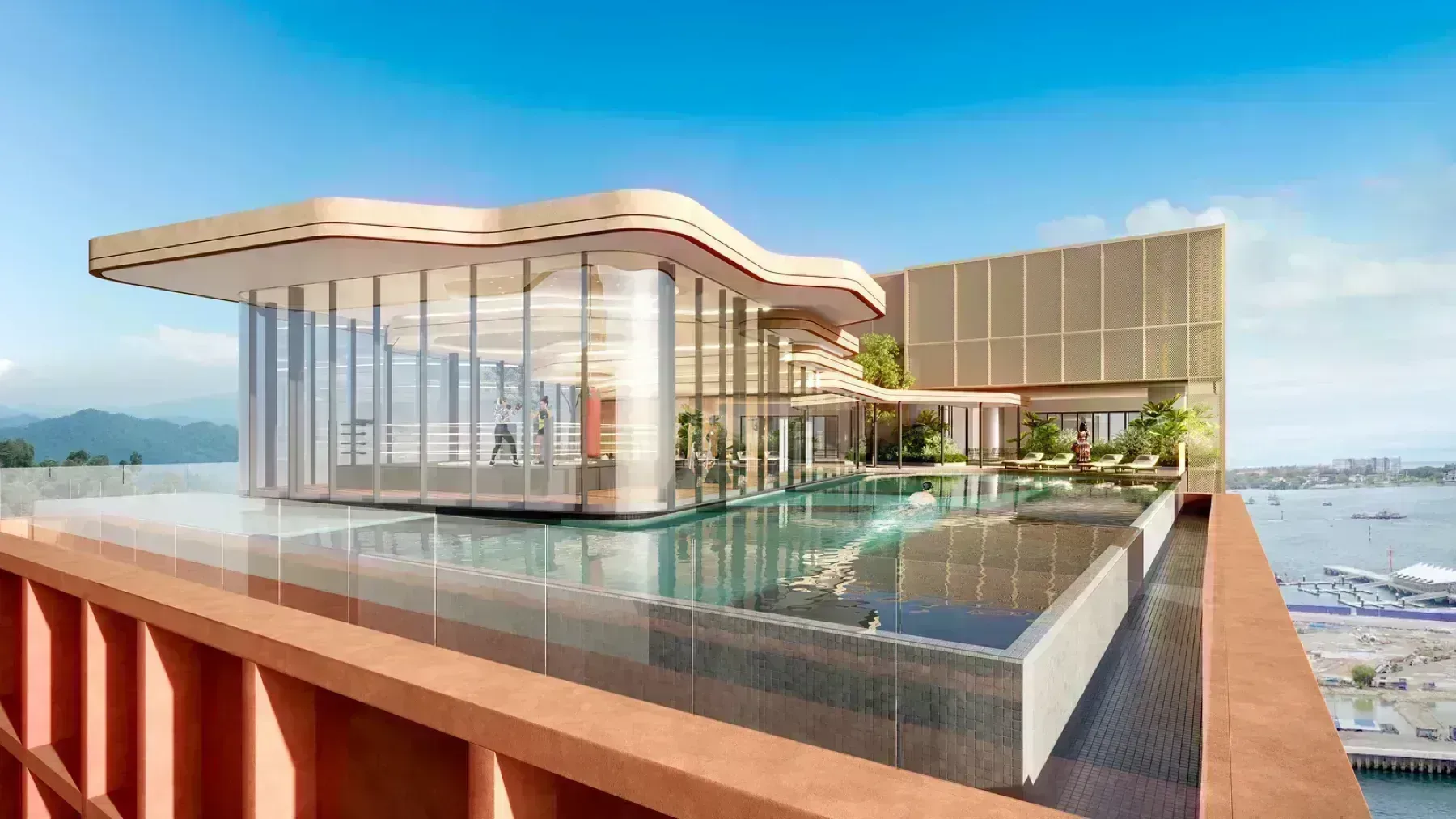 The Bedrock rooftop pool