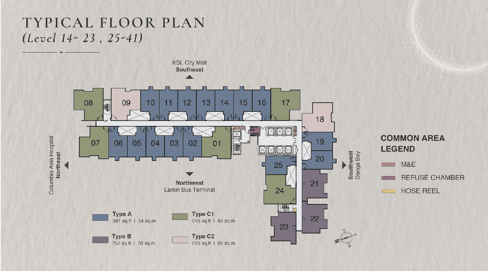 The Celestz Type A floor plan