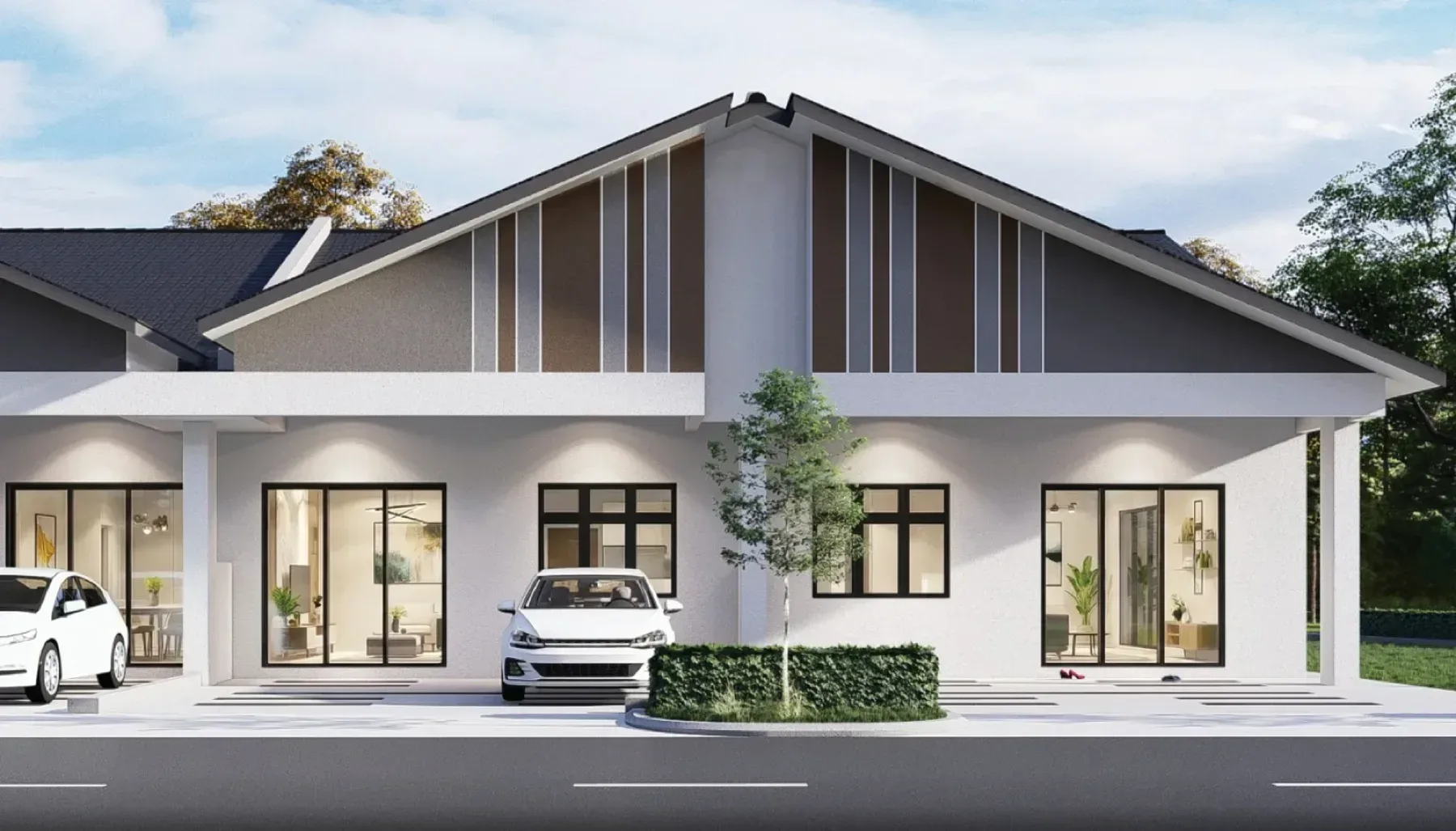 The Clover 2 single storey terrace facade