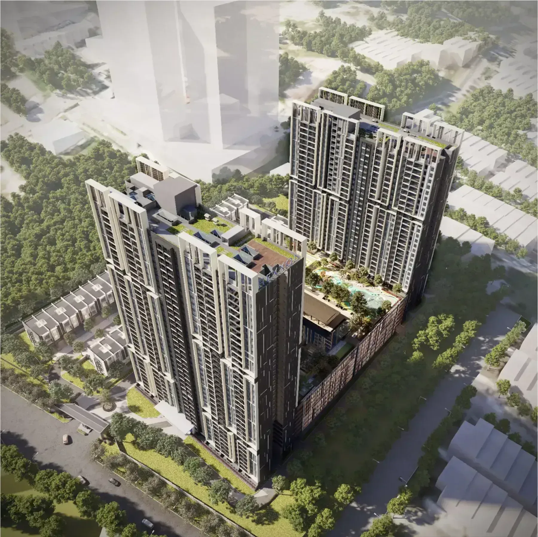 The Maxxon Residence aerial view of the two residential towers