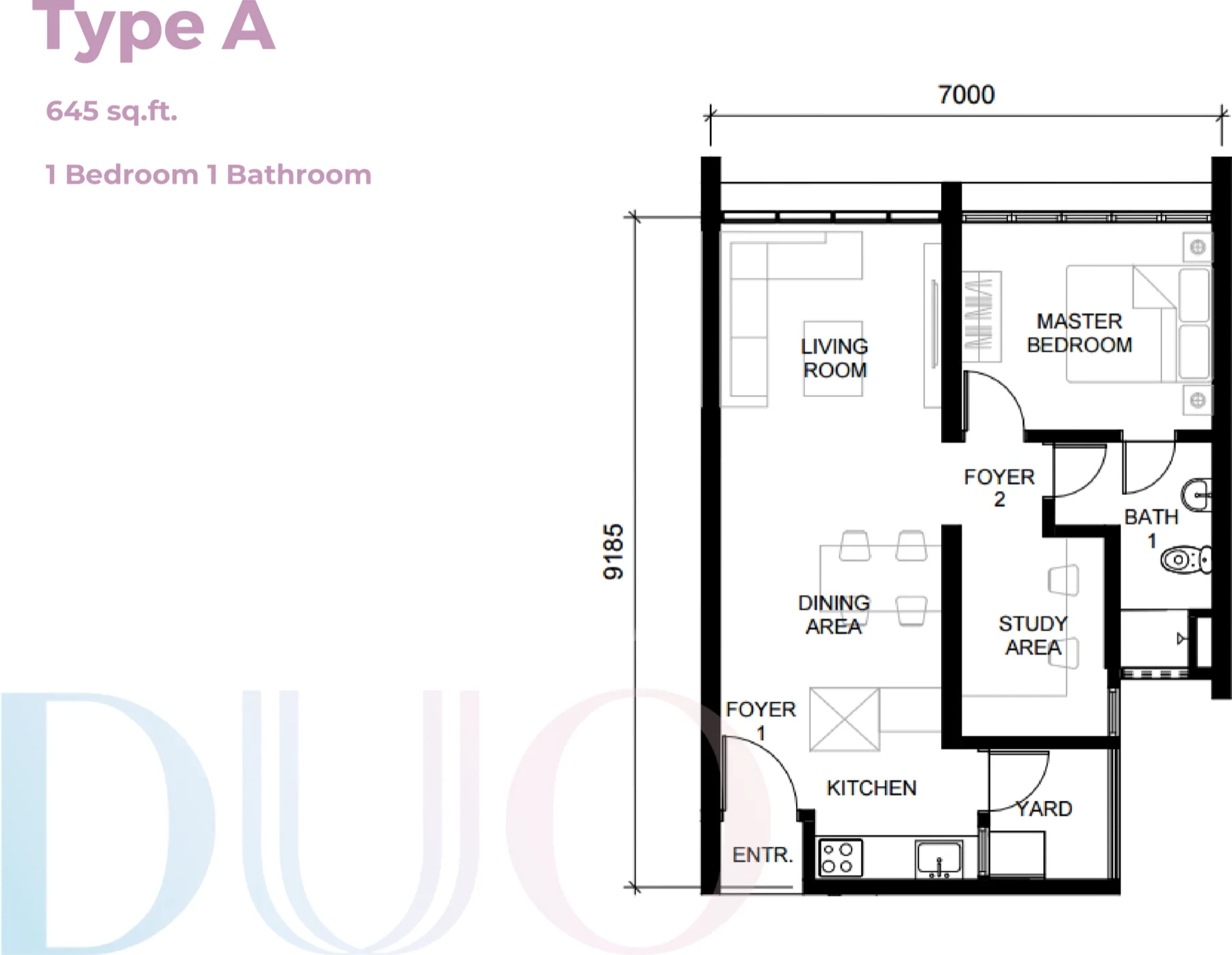 The Straits View DUO Residence Type A floor plan