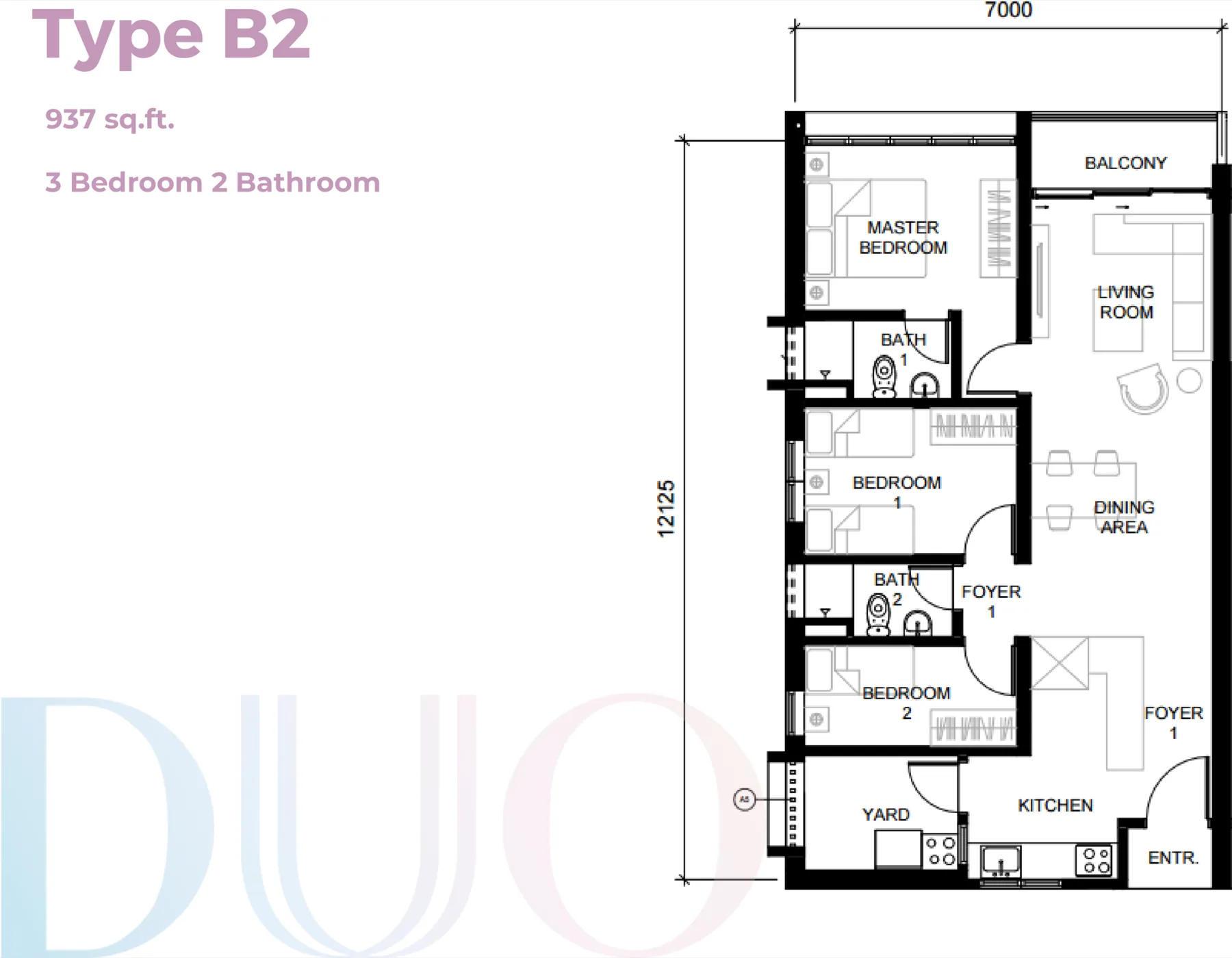 The Straits View DUO Residence Type B2 floor plan