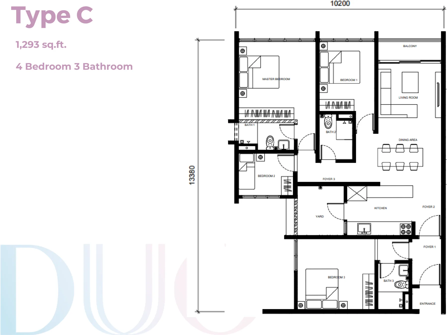 The Straits View DUO Residence Type C floor plan